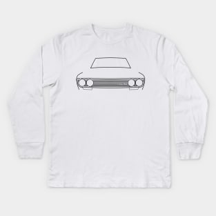 Datsun 510 classic car black outline graphic Kids Long Sleeve T-Shirt